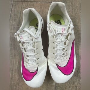 Nike Rival Sprint Track Shoes in White and Pink
